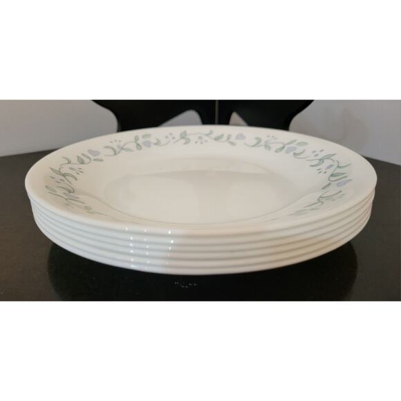 Corelle Country Cottage (Set of 6) Bread Plates 6 5/8" White Green/Blue Hearts - Picture 4 of 10